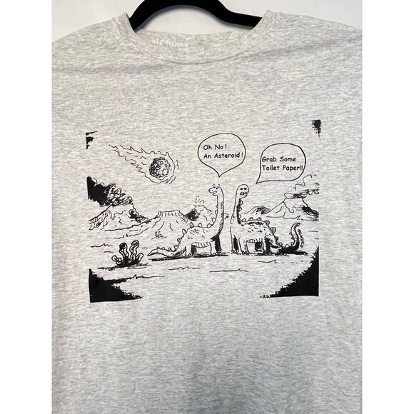 dinosaur funny mens small cotton blend toilet paper panic - Picture 2 of 8